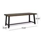 Christopher Knight Home Claude Ensemble repas d'extérieur 9 pièces en maille et bois d'acacia avec table à manger de 79 po
