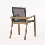 Christopher Knight Home Claude Ensemble repas d'extérieur 9 pièces en maille et bois d'acacia avec table à manger de 79 po