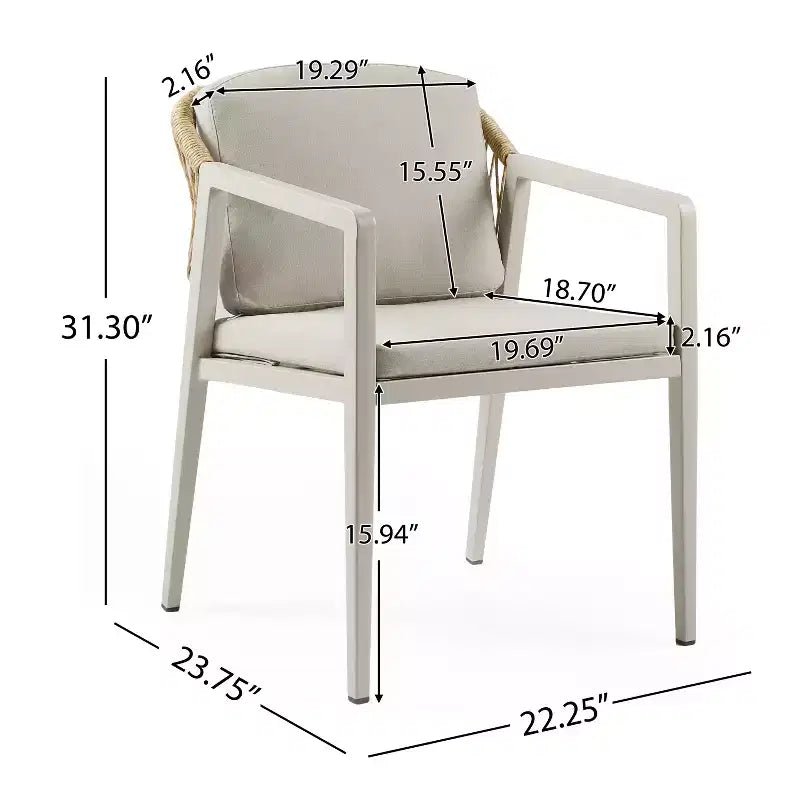 Set da pranzo da esterno 7 pezzi Patio con sedia da pranzo in PE Rattan e tavolo da pranzo allungabile, legno di acacia, grigio+naturale-ModernLuxe