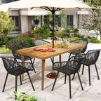 Christopher Knight Home Lillian Set da pranzo moderno da 7 pezzi in acacia e polipropilene per patio