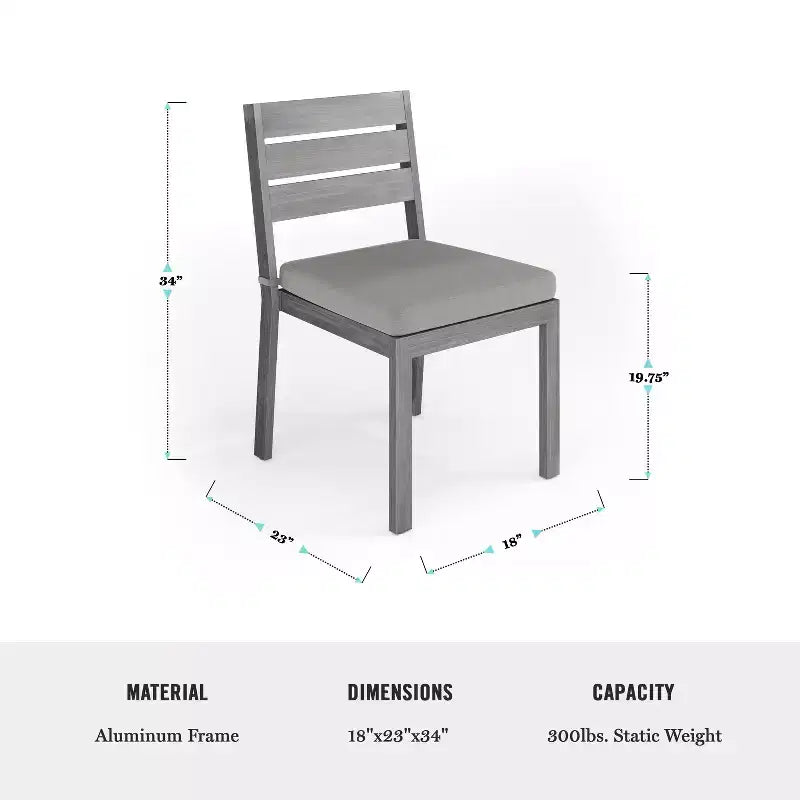 Set da patio Martha Stewart Bedford per interni-esterni con tavolo da 71 pollici e 8 sedie da pranzo con finitura in alluminio spazzolato effetto legno e cuscini per seduta resistenti alle intemperie