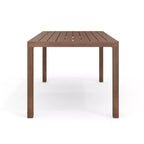 Set da patio Martha Stewart Bedford per interni ed esterni con tavolo da 62 pollici e 6 sedie da pranzo con finitura in alluminio spazzolato effetto legno e cuscino di seduta per tutte le stagioni