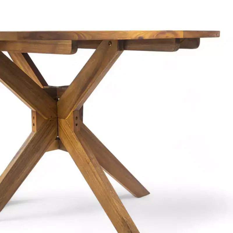 Set da pranzo da 5 pezzi GDFStudio Tara per esterni in vimini e legno di acacia con cuscini