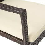 Christopher Knight Home Ferris Set da Pranzo da Esterno a 5 Pezzi in Legno di Acacia e Vimini con Cuscini
