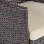 Set da pranzo GDFStudio Taft per esterni di 7 pezzi in legno di acacia e vimini con cuscini, marrone scuro/beige