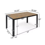 Christopher Knight Home Bellmill, Set da pranzo da esterno 7 pezzi in ferro e legno di acacia con cuscino, teak/nero