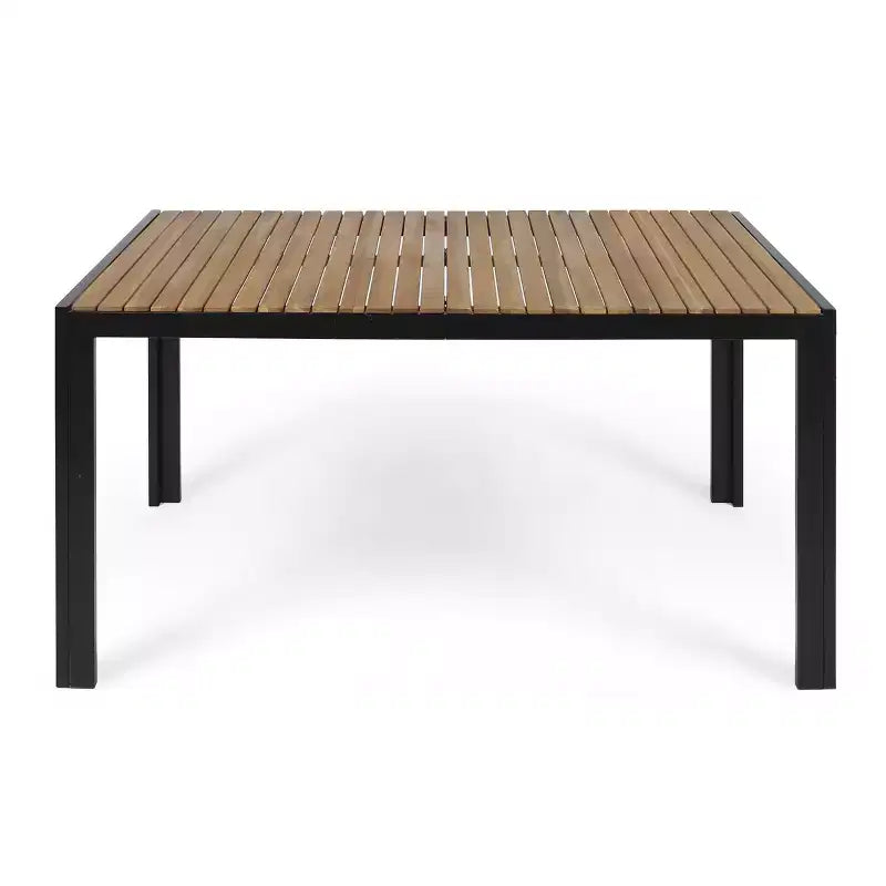 Christopher Knight Home Bellmill, Set da pranzo da esterno 7 pezzi in ferro e legno di acacia con cuscino, teak/nero