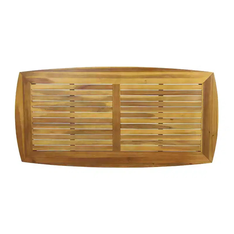 Christopher Knight Home Axel Set da pranzo da 7 pezzi da esterno in vimini e legno di acacia con cuscino, teak/marrone mélange