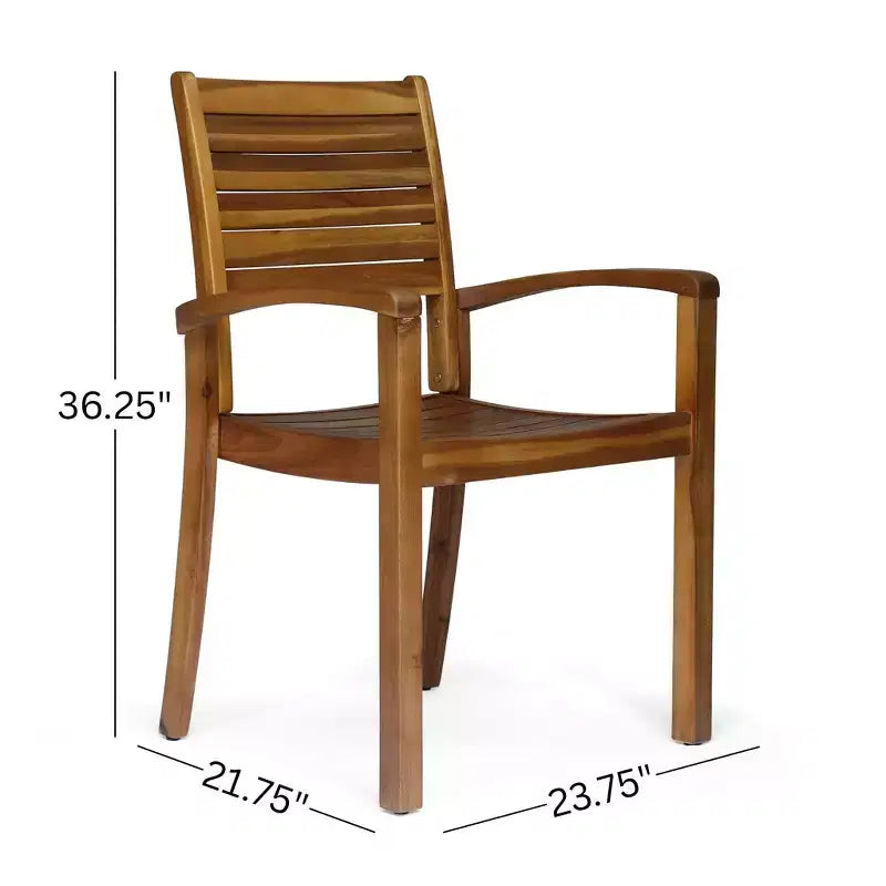 Christopher Knight Home Holloway Set da Pranzo da Esterno 7 Pezzi in Legno di Acacia a Doghe
