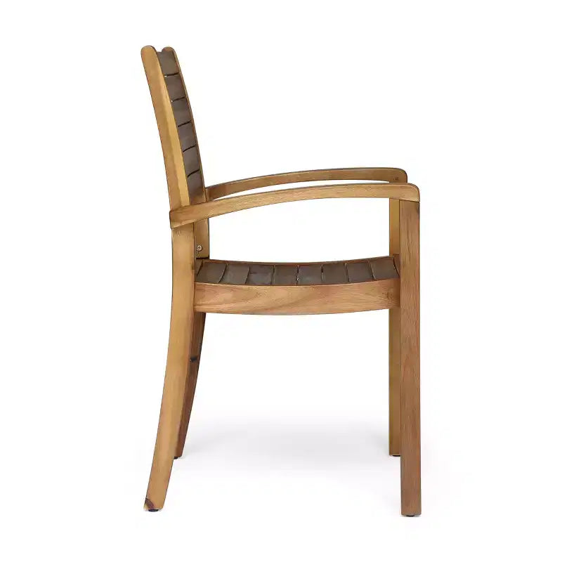 Christopher Knight Home Holloway Set da Pranzo da Esterno 7 Pezzi in Legno di Acacia a Doghe