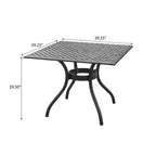 Christopher Knight Home Hallandale, Set da pranzo da esterno in 5 pezzi in alluminio pressofuso, nero opaco anticato