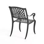 Christopher Knight Home Hallandale, Set da pranzo da esterno in 5 pezzi in alluminio pressofuso, nero opaco anticato