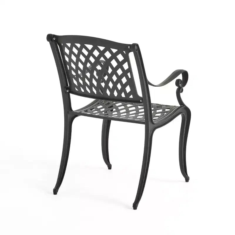 Christopher Knight Home Hallandale, Set da pranzo da esterno in 5 pezzi in alluminio pressofuso, nero opaco anticato