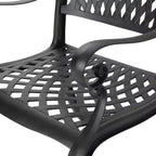 Christopher Knight Home Hallandale, Set da pranzo da esterno in 5 pezzi in alluminio pressofuso, nero opaco anticato