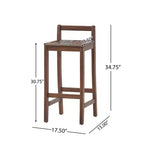 Christopher Knight Home Riviera Set Bar da Esterno a 3 Pezzi in Legno di Acacia, Mogano Scuro