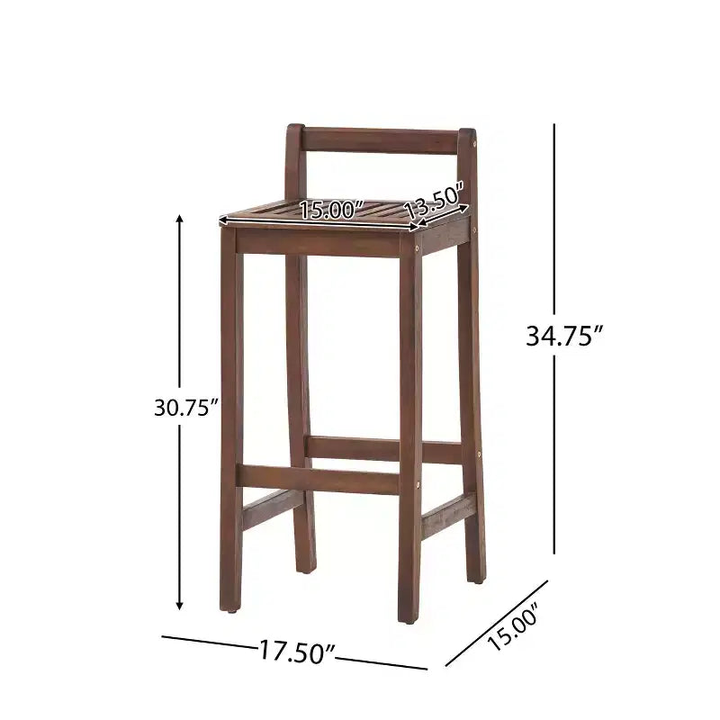 Christopher Knight Home Riviera Set Bar da Esterno a 3 Pezzi in Legno di Acacia, Mogano Scuro