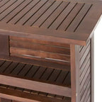 Christopher Knight Home Riviera Set Bar da Esterno a 3 Pezzi in Legno di Acacia, Mogano Scuro