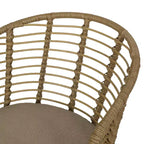 Christopher Knight Home Rogge Set da Pranzo Espandibile da Esterno a 7 Pezzi in Vimini e Alluminio con Cuscini, Marrone Chiaro/Nero Opaco