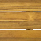 Christopher Knight Home Betsys, set da pranzo da esterno in legno di acacia e vimini, 6 pezzi con panca, teak/marrone mélange