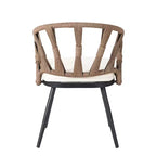 Set da esterno contemporaneo Whisen con sedie in rattan PE e tavolo in legno plastico, adatto per giardini e prati