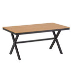 Set da esterno contemporaneo Whisen con sedie in rattan PE e tavolo in legno plastico, adatto per giardini e prati