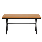 Set da esterno contemporaneo Whisen con sedie in rattan PE e tavolo in legno plastico, adatto per giardini e prati