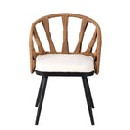 Set da esterno contemporaneo Whisen con sedie in rattan PE e tavolo in legno plastico, adatto per giardini e prati