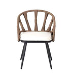 Set da esterno contemporaneo Whisen con sedie in rattan PE e tavolo in legno plastico, adatto per giardini e prati