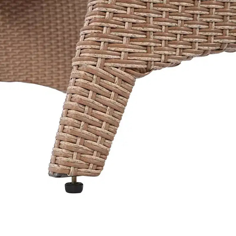 GDFStudio Gary Set da Pranzo Imbottito da Esterno a 6 Pezzi in Rattan PE e Acciaio