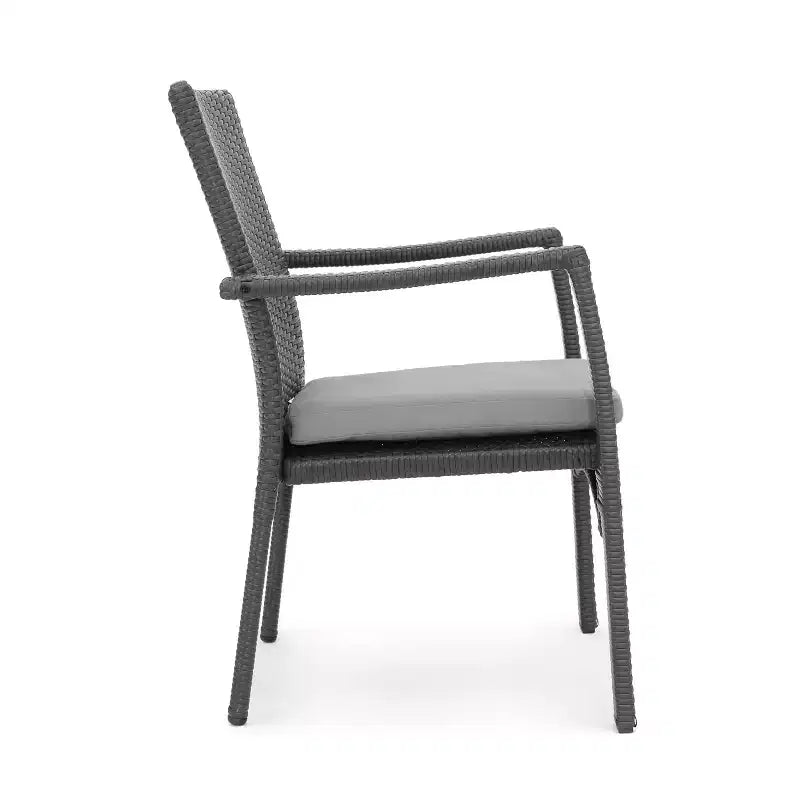 Christopher Knight Home Haley Set da pranzo da 5 pezzi per esterni in legno di acacia e vimini con cuscino