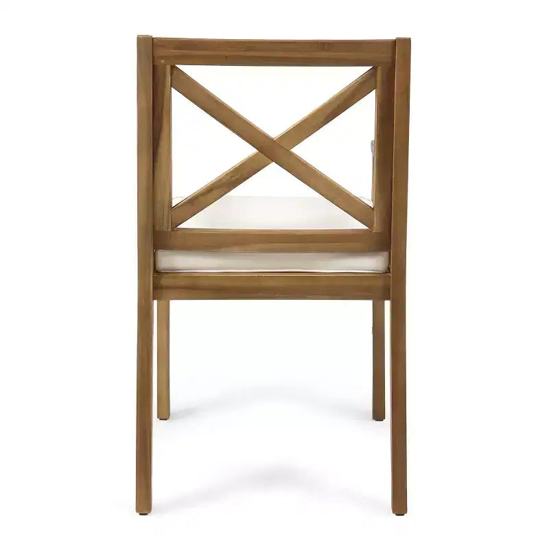 Christopher Knight Home Llano set da pranzo da esterno a 5 pezzi in legno di acacia con cuscini resistenti all'acqua