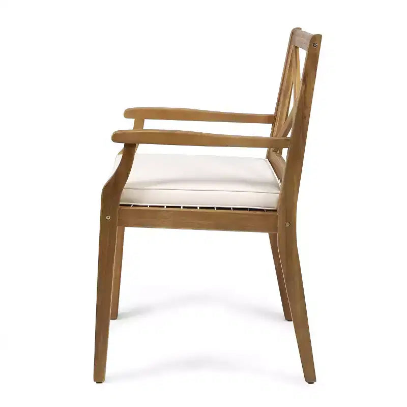 Christopher Knight Home Llano set da pranzo da esterno a 5 pezzi in legno di acacia con cuscini resistenti all'acqua
