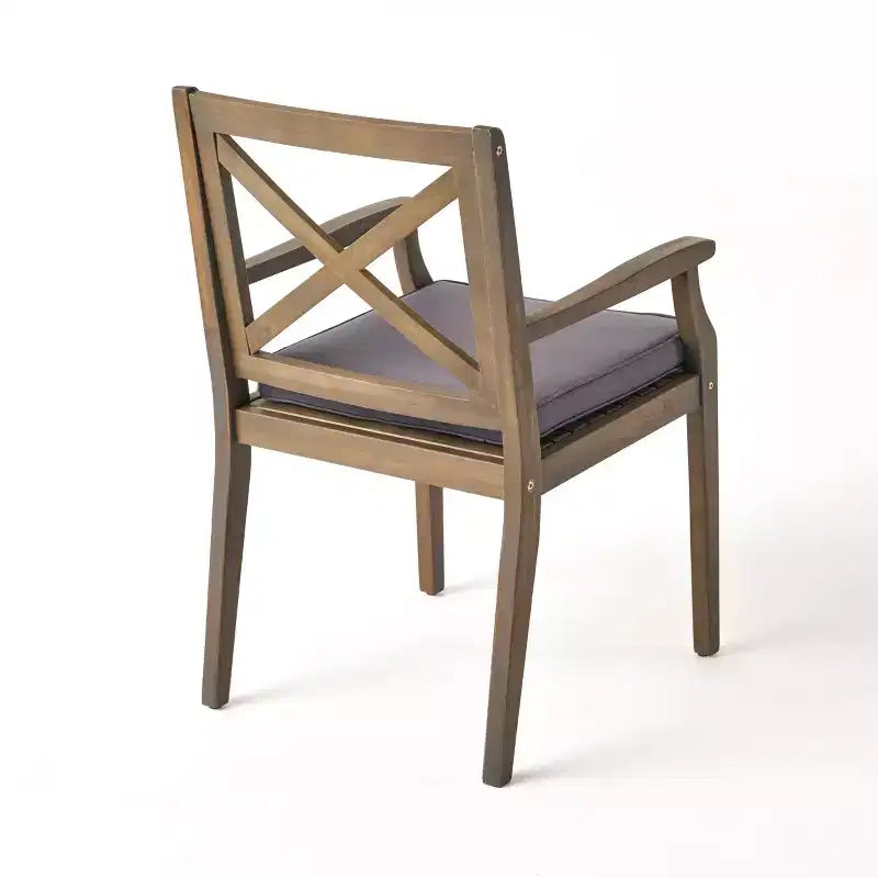 Christopher Knight Home Llano set da pranzo da esterno a 5 pezzi in legno di acacia con cuscini resistenti all'acqua