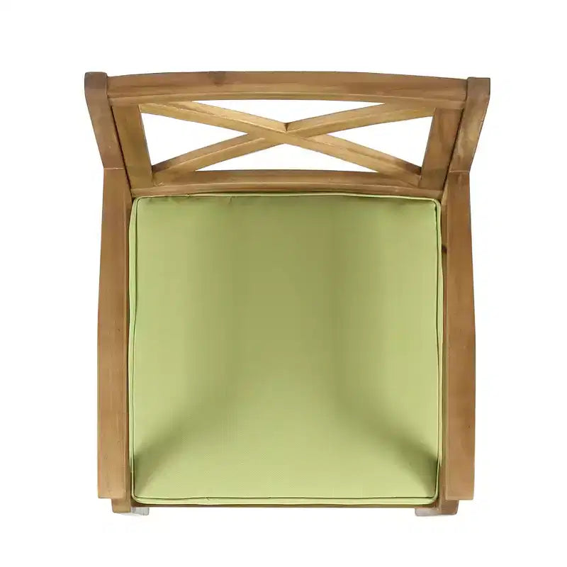 Christopher Knight Home Llano set da pranzo da esterno a 5 pezzi in legno di acacia con cuscini resistenti all'acqua