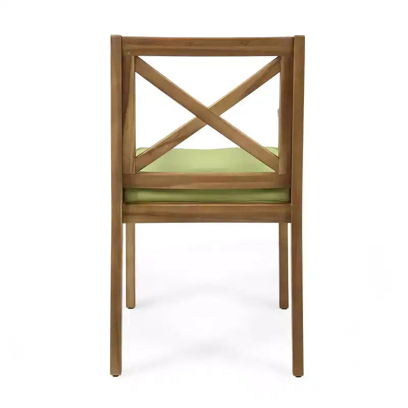 Christopher Knight Home Llano set da pranzo da esterno a 5 pezzi in legno di acacia con cuscini resistenti all'acqua