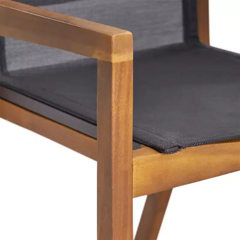Christopher Knight Home Lockett Ensemble de salle à manger 5 pièces en maille et bois d'acacia pour extérieur