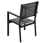 Whisen Set da Pranzo da Esterno in Acciaio a 7 Pezzi Resistente alle Intemperie, Set da Pranzo per Patio per Balcone, Giardino