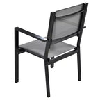 Whisen Set da Pranzo da Esterno in Acciaio a 7 Pezzi Resistente alle Intemperie, Set da Pranzo per Patio per Balcone, Giardino