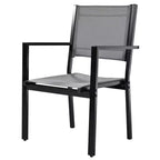 Whisen Set da Pranzo da Esterno in Acciaio a 7 Pezzi Resistente alle Intemperie, Set da Pranzo per Patio per Balcone, Giardino