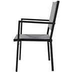Whisen Set da Pranzo da Esterno in Acciaio a 7 Pezzi Resistente alle Intemperie, Set da Pranzo per Patio per Balcone, Giardino