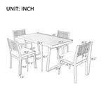 Set da pranzo con tavolo e sedie Whisen in legno di acacia per esterni, multi-persona, con cuscini spessi, adatto per balcone, cortile e giardino
