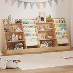 Libreria per bambini a 4 ripiani e portagiochi, libreria per bambini in tessuto a 5 strati, organizer per giocattoli per bambini, libreria a imbracatura per bambini