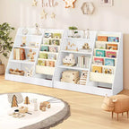 Libreria per bambini a 4 ripiani e portagiochi, libreria per bambini in tessuto a 5 strati, organizer per giocattoli per bambini, libreria a imbracatura per bambini