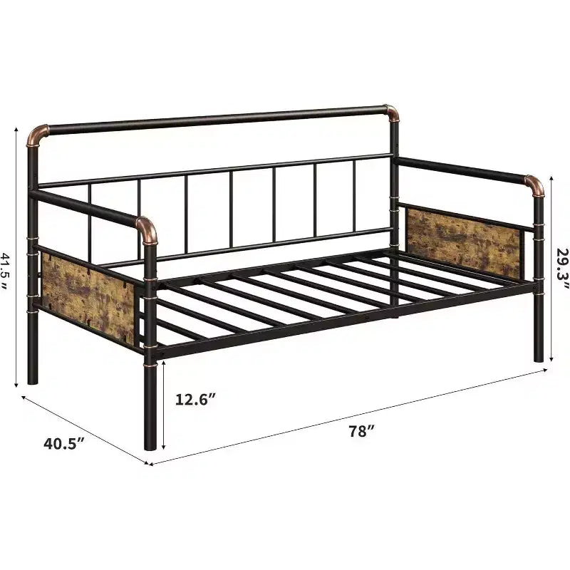 Struttura in metallo per divano letto singolo, letto resistente per soggiorno, camera da letto o camera degli ospiti