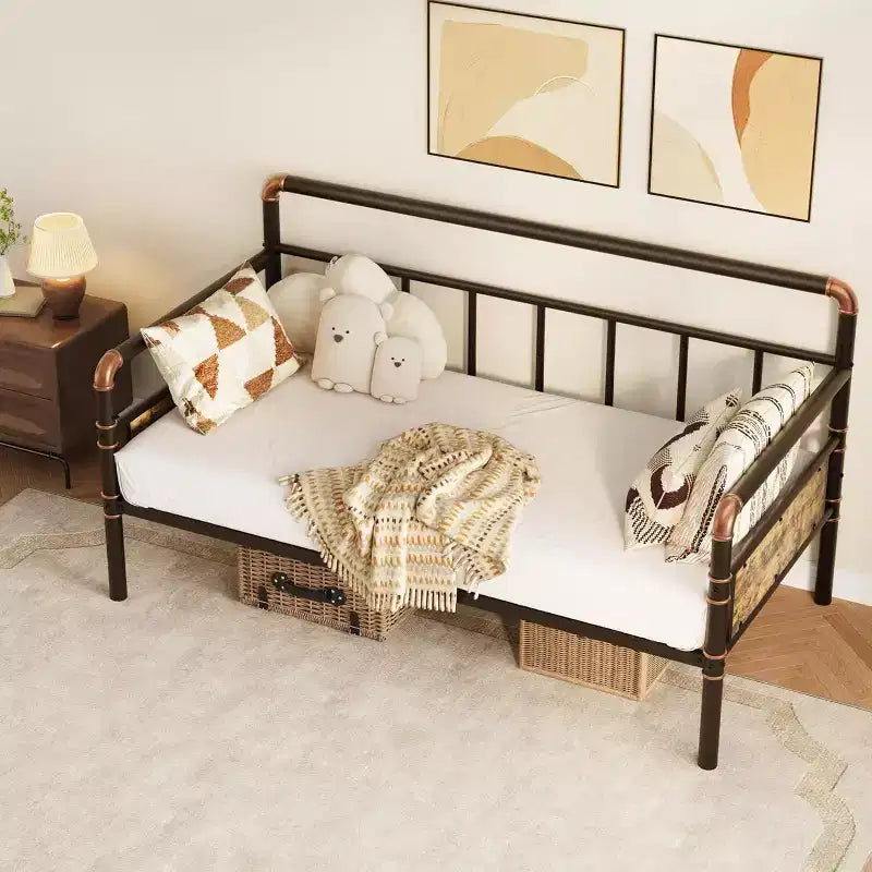 Struttura in metallo per divano letto singolo, letto resistente per soggiorno, camera da letto o camera degli ospiti