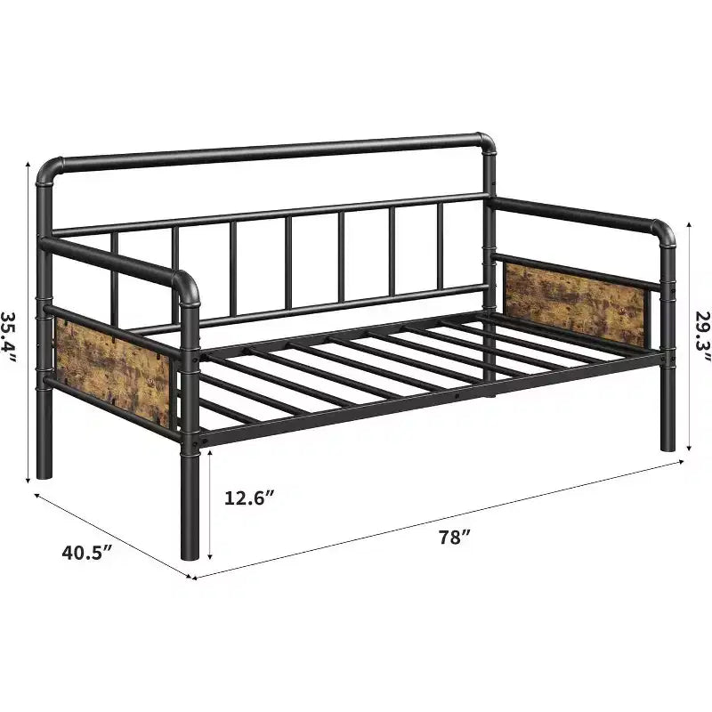 Struttura in metallo per divano letto singolo, letto resistente per soggiorno, camera da letto o camera degli ospiti