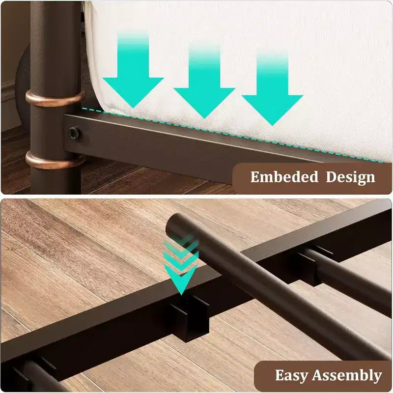 Struttura in metallo per divano letto singolo, letto resistente per soggiorno, camera da letto o camera degli ospiti