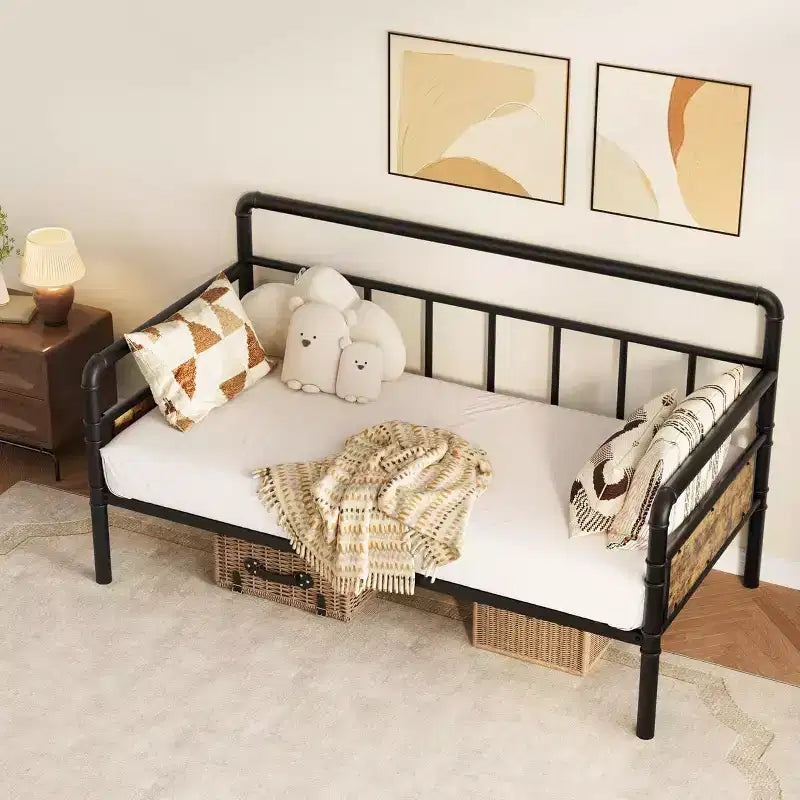 Struttura in metallo per divano letto singolo, letto resistente per soggiorno, camera da letto o camera degli ospiti
