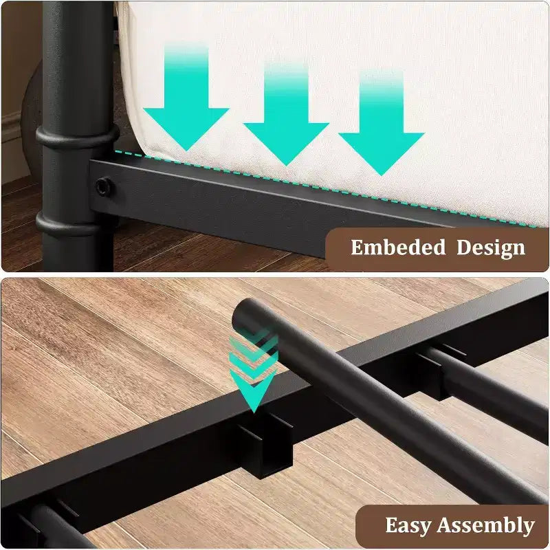 Struttura in metallo per divano letto singolo, letto resistente per soggiorno, camera da letto o camera degli ospiti