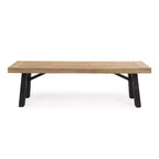 GDFStudio Bruna Ensemble de salle à manger d'extérieur 6 pièces en osier et bois d'acacia avec banc, gris brossé/marron multicolore